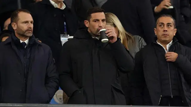 Behdad Eghbali (R) co-owner of Chelsea with co-sporting directors, Paul Winstanley (L)) and Laurence Stewart