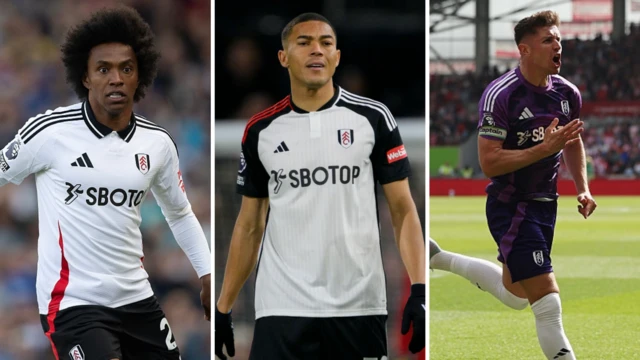 Graphic of Willian, Carlos Vinicius and Tom Cairney for Fulham