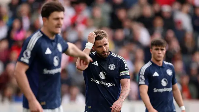 United players after Brentford scored. 