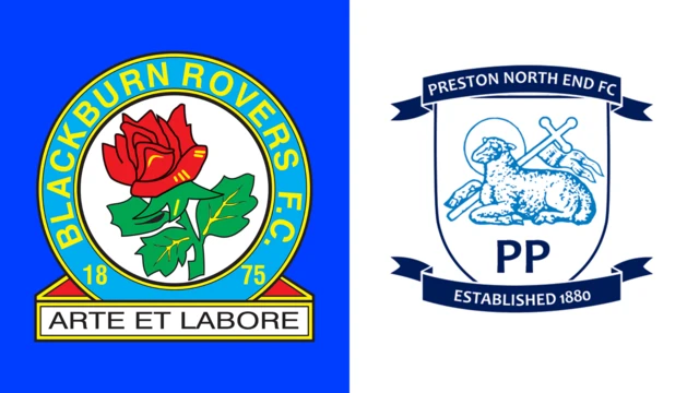 Blackburn Rovers and Preston North End club badges side by side