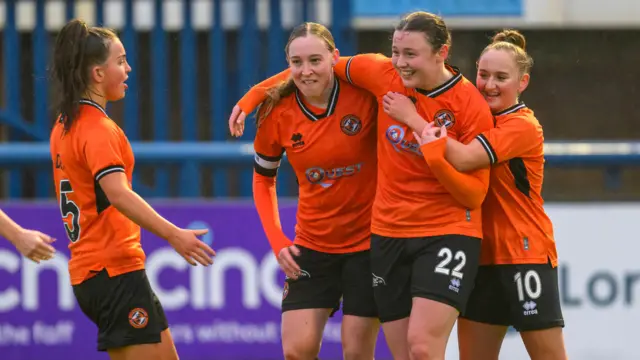 Dundee United players celebrate