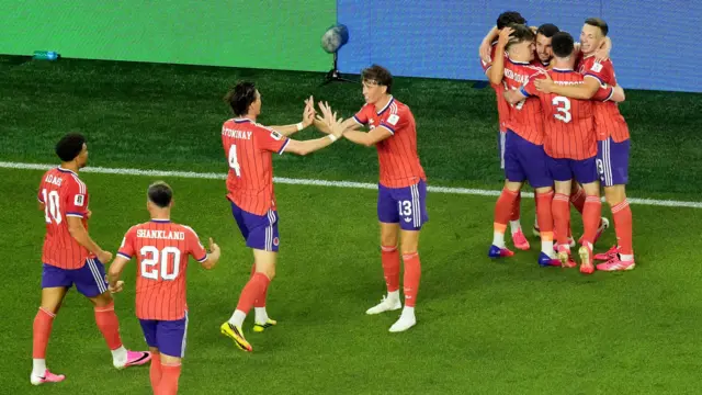 Scotland players celebrate