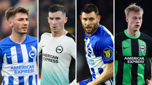 Billy Gilmour, Pascal Gross, James Milner and Jan Paul van Hecke