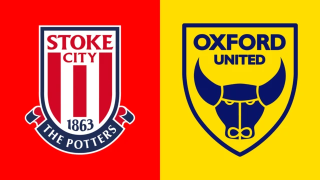 Side-by-side of Stoke City and Oxford United club badges