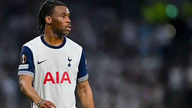 Destiny Udogie in action for Tottenham 