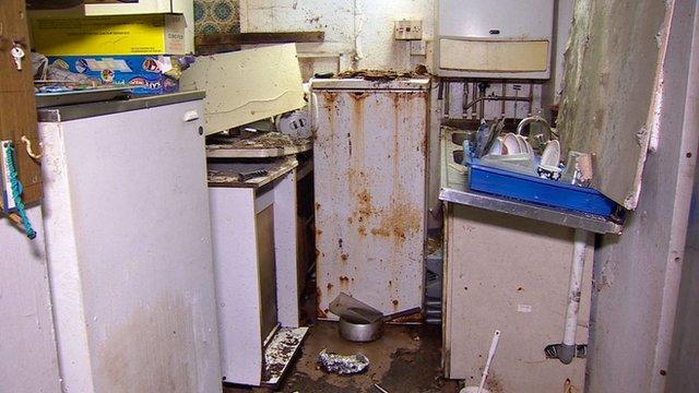 A filthy kitchen