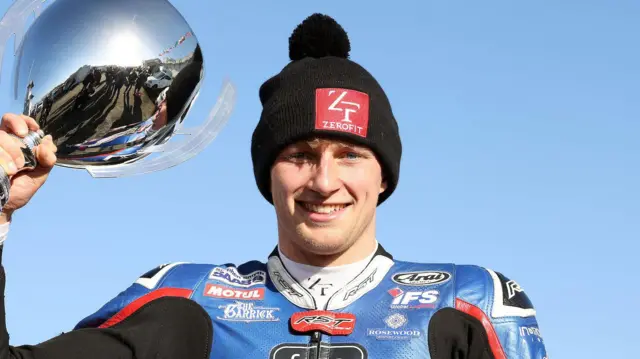 Scott Swann celebrates at the Sunflower Trophy races