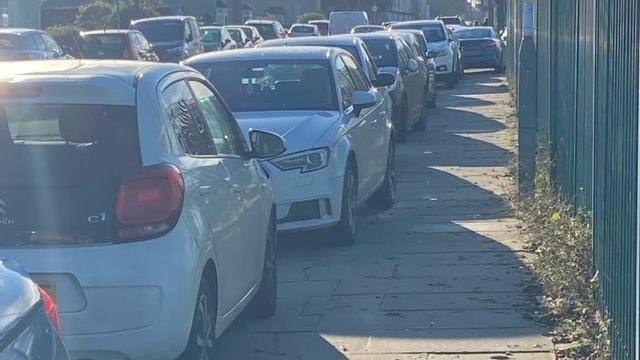 Parking on the pavement at Jesmond Gardens