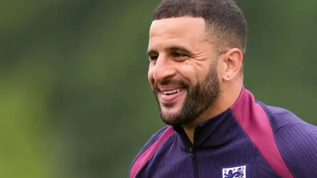 Kyle Walker in training with England