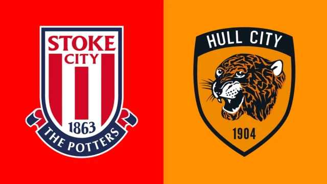 Side-by-side of Stoke City and Hull City club badges