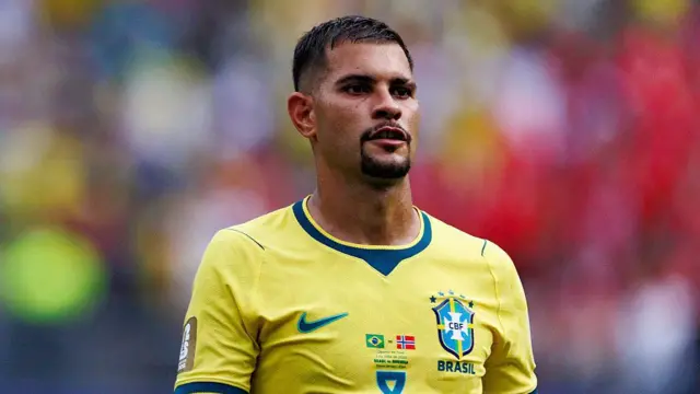 Bruno Guimaraes in action for Brazil in the World Cup