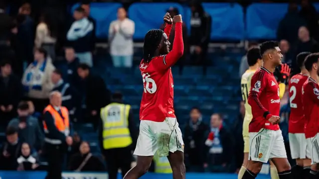 Ayden Heaven of Manchester United celebrates
