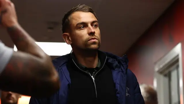 Tonda Eckert arrives at the Riverside Stadium before Southampton's play-off semi-final against Middlesbrough