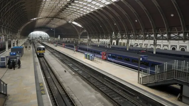 Trains at Paddington Station in London