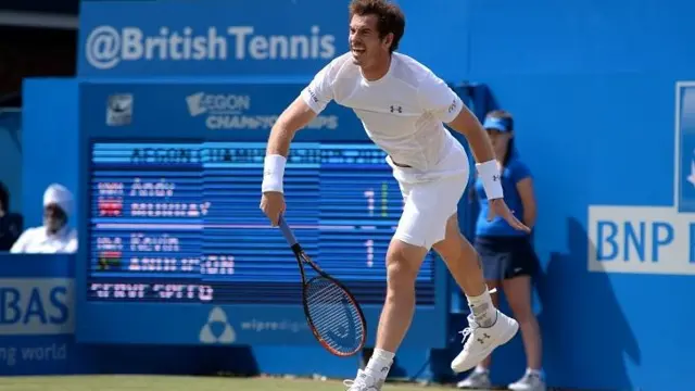 Murray serves