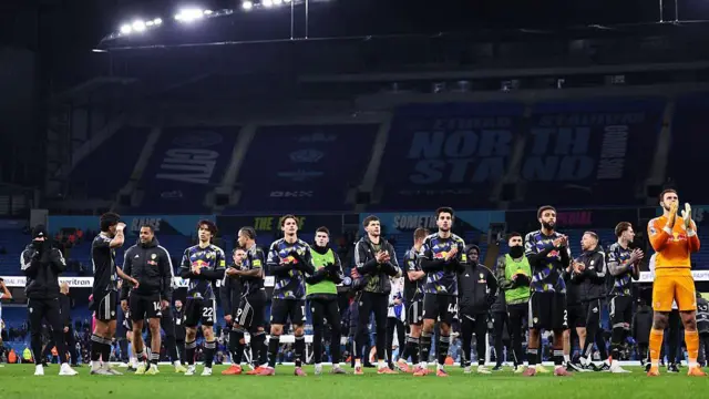 Leeds United players at full time