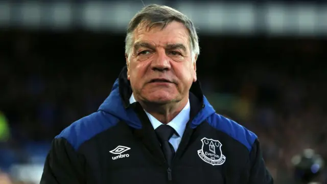 Sam Allardyce looks on as Everton manager