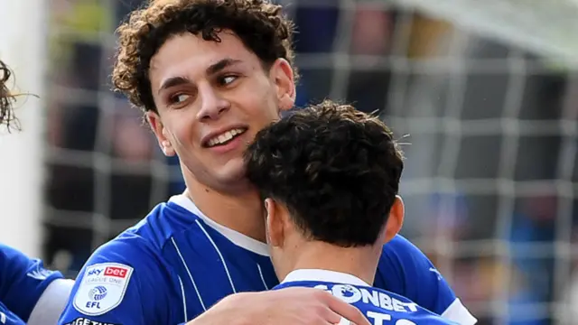 Yousef Salech celebrates scoring for Cardiff