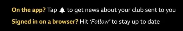 black banner that says 'on the app? tap the bell symbol to get news about your club sent to you. signed in on a browser? hit follow to stay up to date