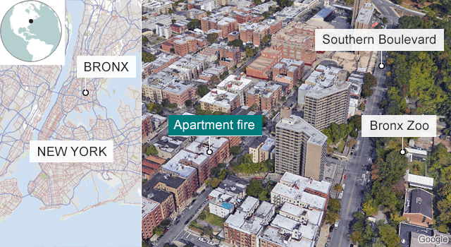 Map of Bronx fire