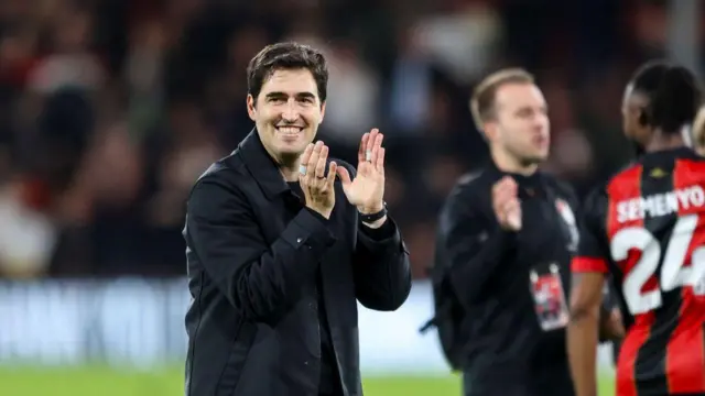 Head Coach Andoni Iraola of Bournemouth after his sides 2-1 win during the Premier League match between AFC Bournemouth and Manchester City FC at Vitality Stadium