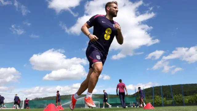 Luke Shaw in England training