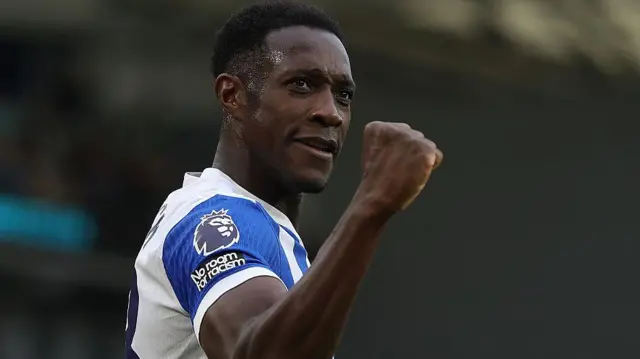 Danny Welbeck celebrates a goal for Brighton