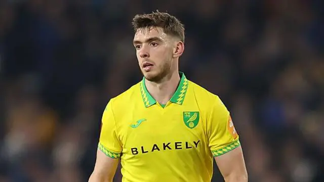 Ruairi McConville in action for Norwich City during the 2025-26 season