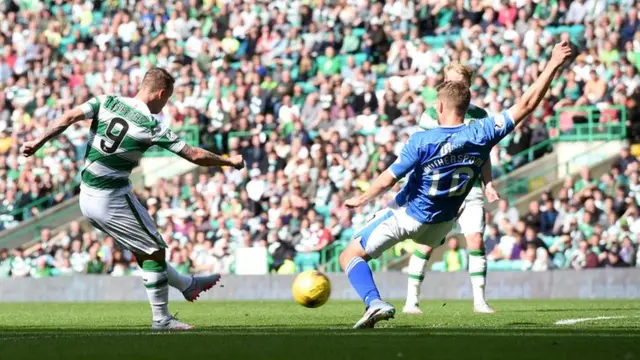 Leigh Griffiths scores for Celtic against St Johnstone