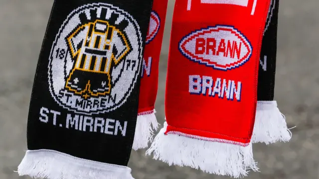 St Mirren and Brann scarves