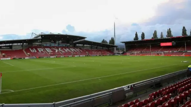 A general view of Wrexham's Stok Racecourse home