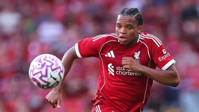 Rio Ngumoha playing for Liverpool