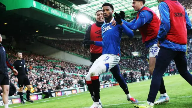 Chermiti celebrates at Celtic Park