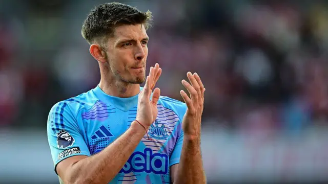 Nick Pope playing for Newcastle United