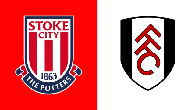 Side-by-side of Stoke City and Fulham club badges