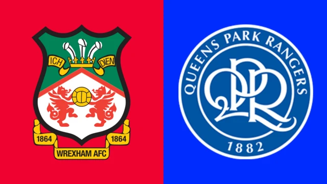 Side-by-side of Wrexham and QPR club badges