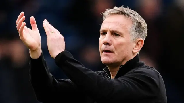 Wrexham manager Phil Parkinson applauds