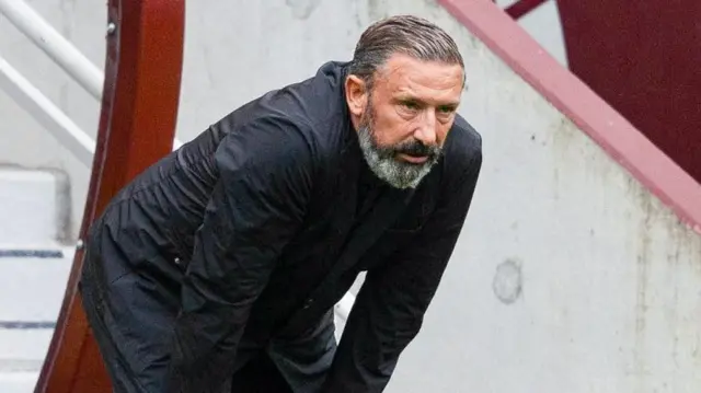 Hearts manager Derek McInnes during a William Hill Premiership match between Heart of Midlothian and Motherwell at Tynecastle Park