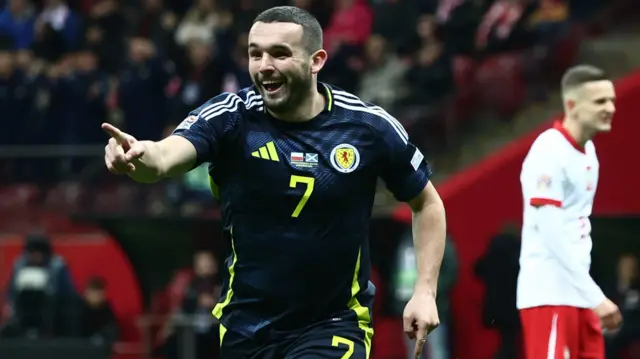 John McGinn celebrates goal for Scotland