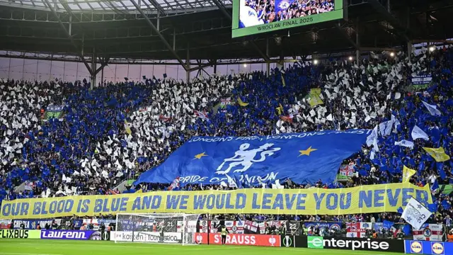 The Chelsea section for the Conference League final