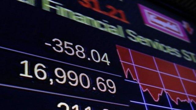 A screen on the floor of the New York Stock Exchange