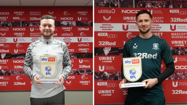 Middlesbrough's Kim Hellberg (manager) and Alan Browne (midfielder)