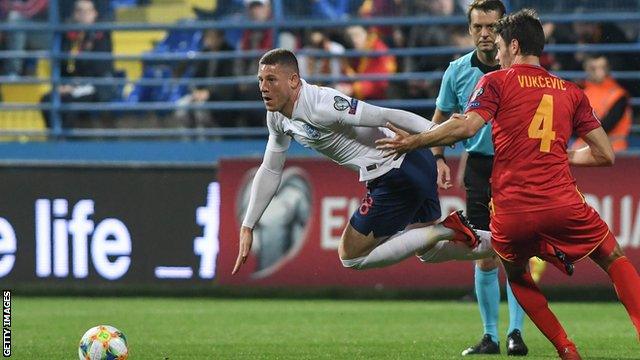 Ross Barkley in action for England against Montenegro