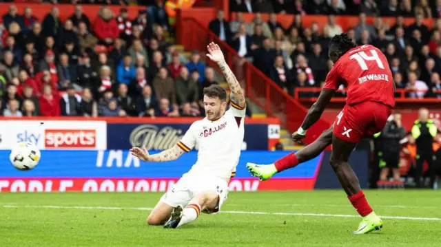 Pape Habib Gueye scores against Motherwell