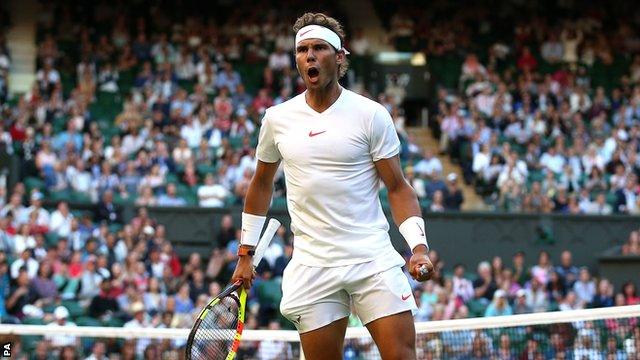 Rafael Nadal celebrates