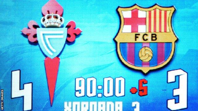 Celta Vigo beat Spanish champions Barcelona 4-3 back in October