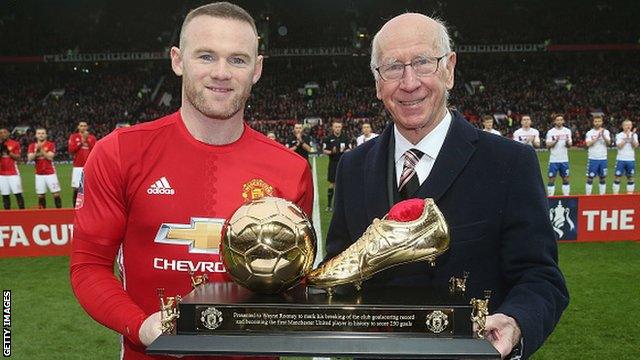 Wayne Rooney and Sir Bobby Charlton