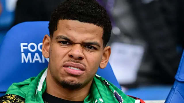 William Osula sits on the substitutes bench