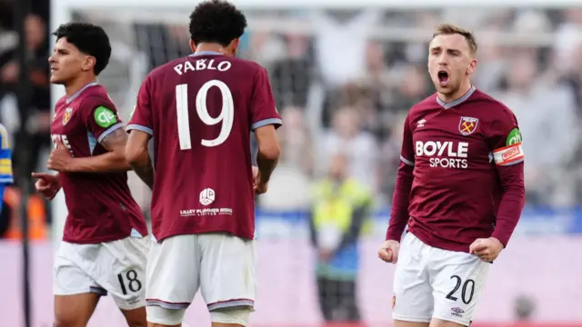 Jarrod Bowen celebrates a goal for West Ham