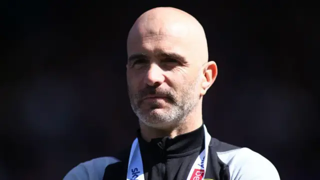 Leicester City manager Enzo Maresca celebrates winning the Championship following the Sky Bet Championship match between Leicester City and Blackburn Rovers at The King Power Stadium